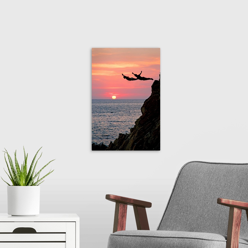 A modern room featuring Acapulco Cliff Divers At Sunset