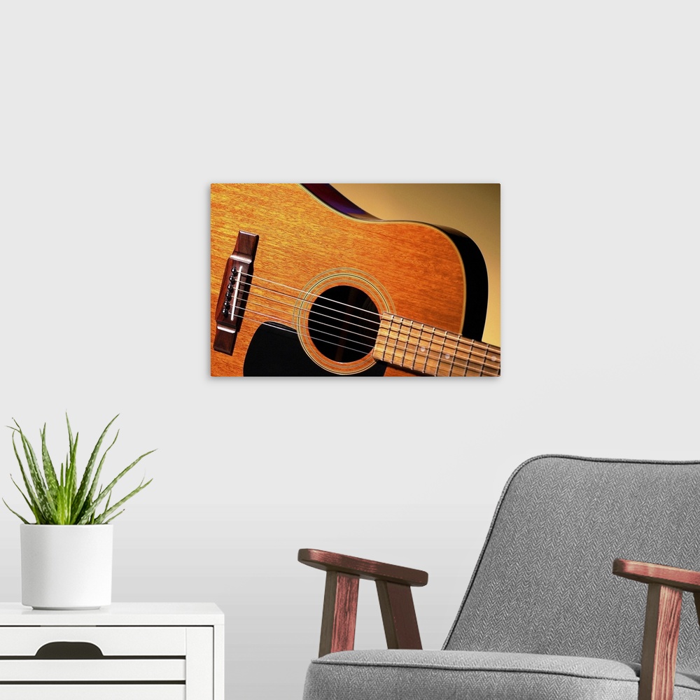 A modern room featuring Acoustical guitar
