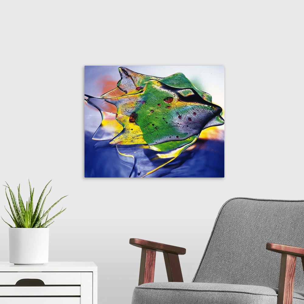 A modern room featuring Acrylic object, abstract background