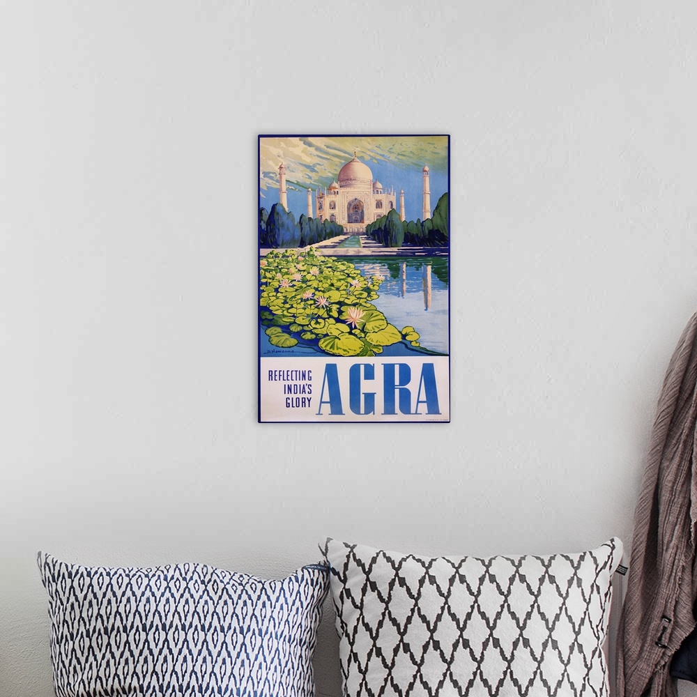 A bohemian room featuring Agra Poster by Dorothy Newsome