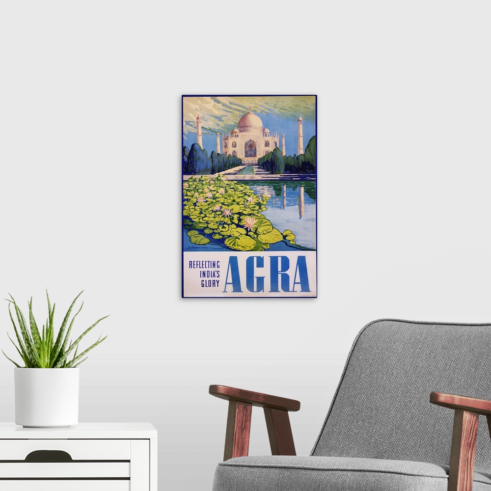 A modern room featuring Agra Poster by Dorothy Newsome