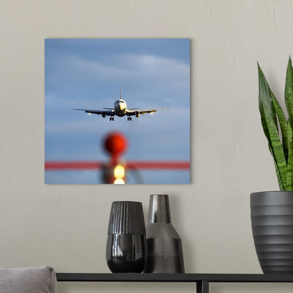 A modern room featuring Airplane flying