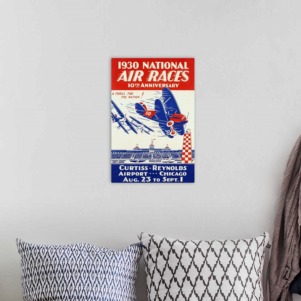 A bohemian room featuring American Poster For 1930 National Air Races