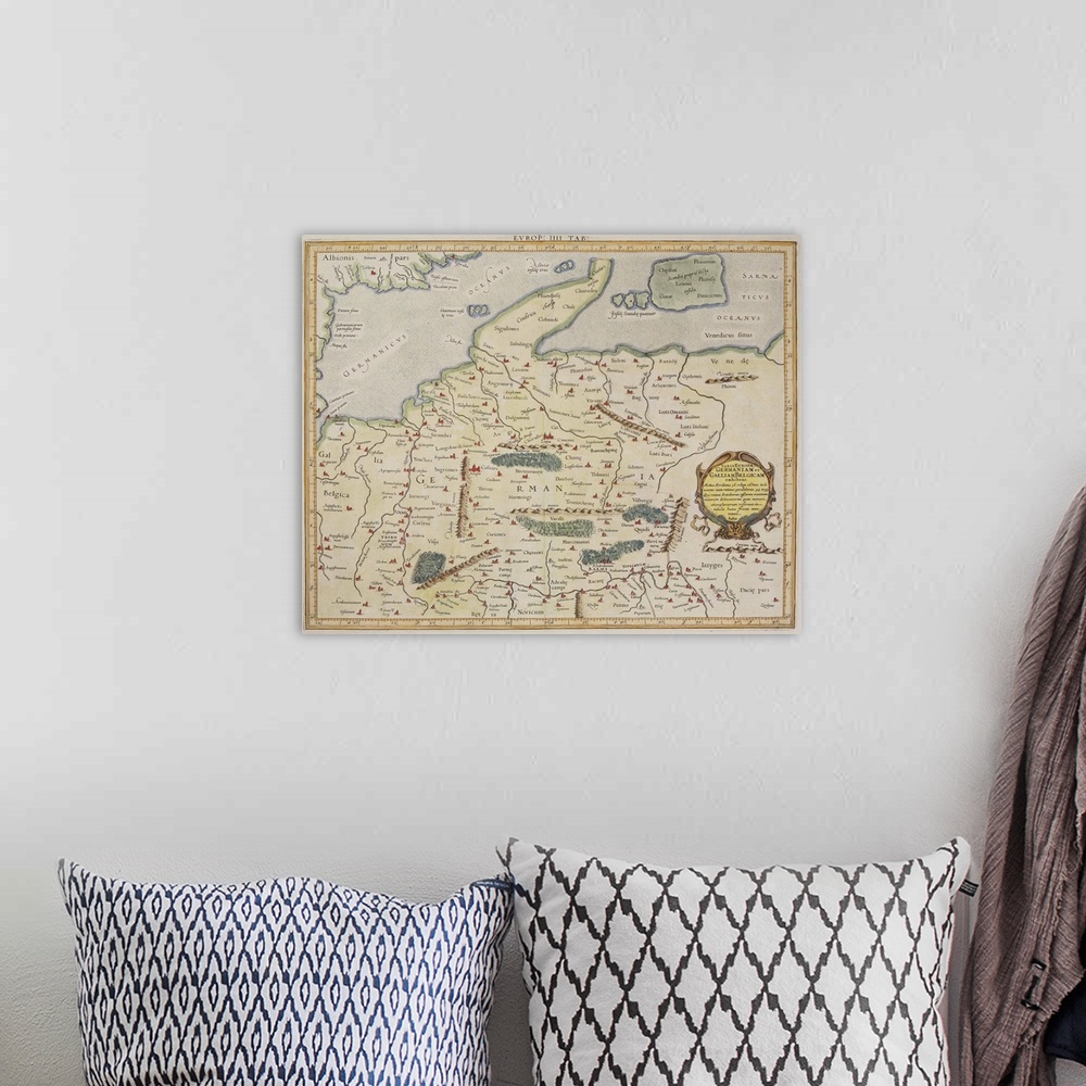 A bohemian room featuring Antique map of Germania