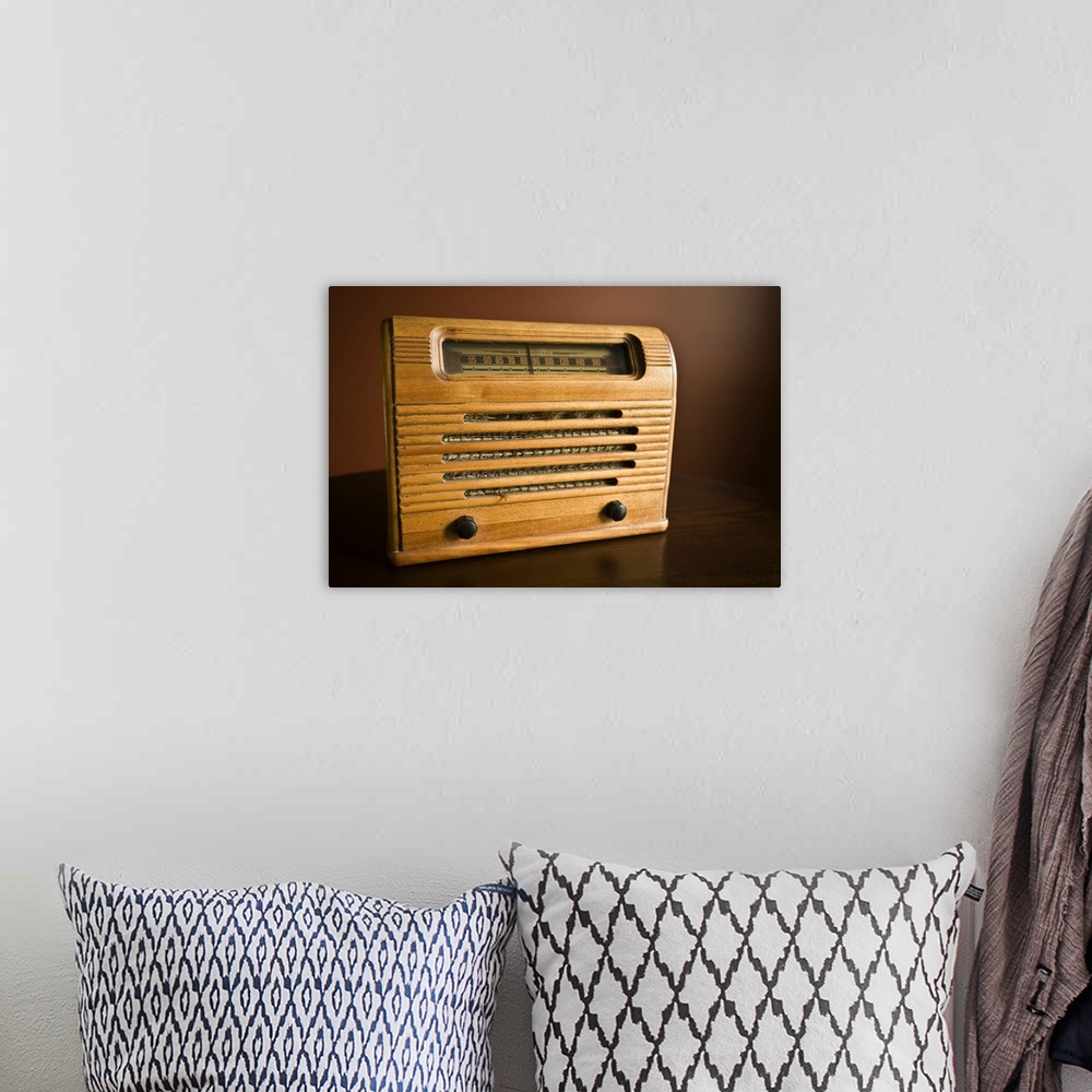 A bohemian room featuring Antique radio