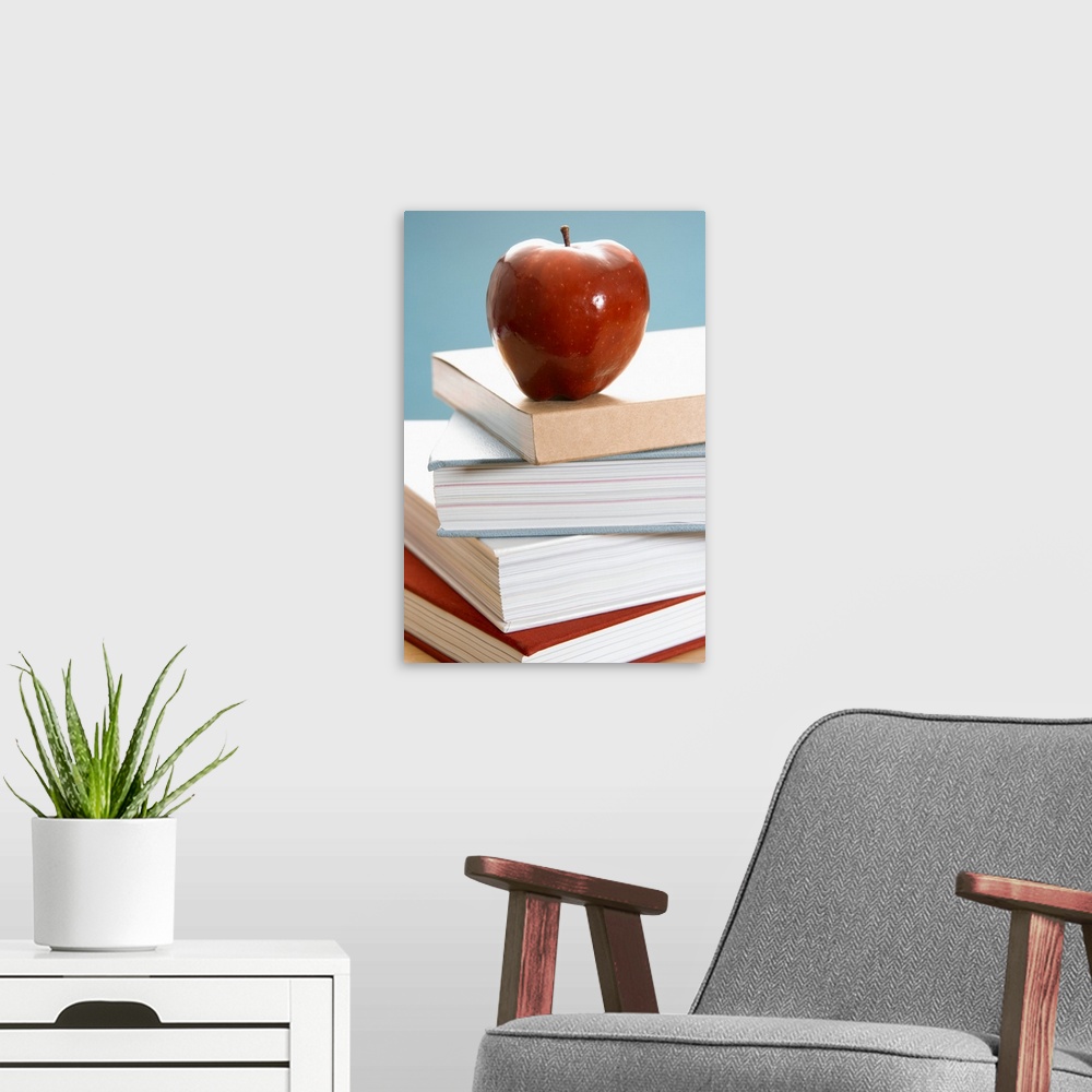 A modern room featuring Apple on textbooks