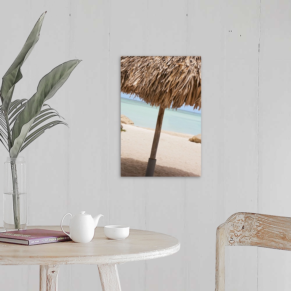 A farmhouse room featuring Aruba, palapa on beach