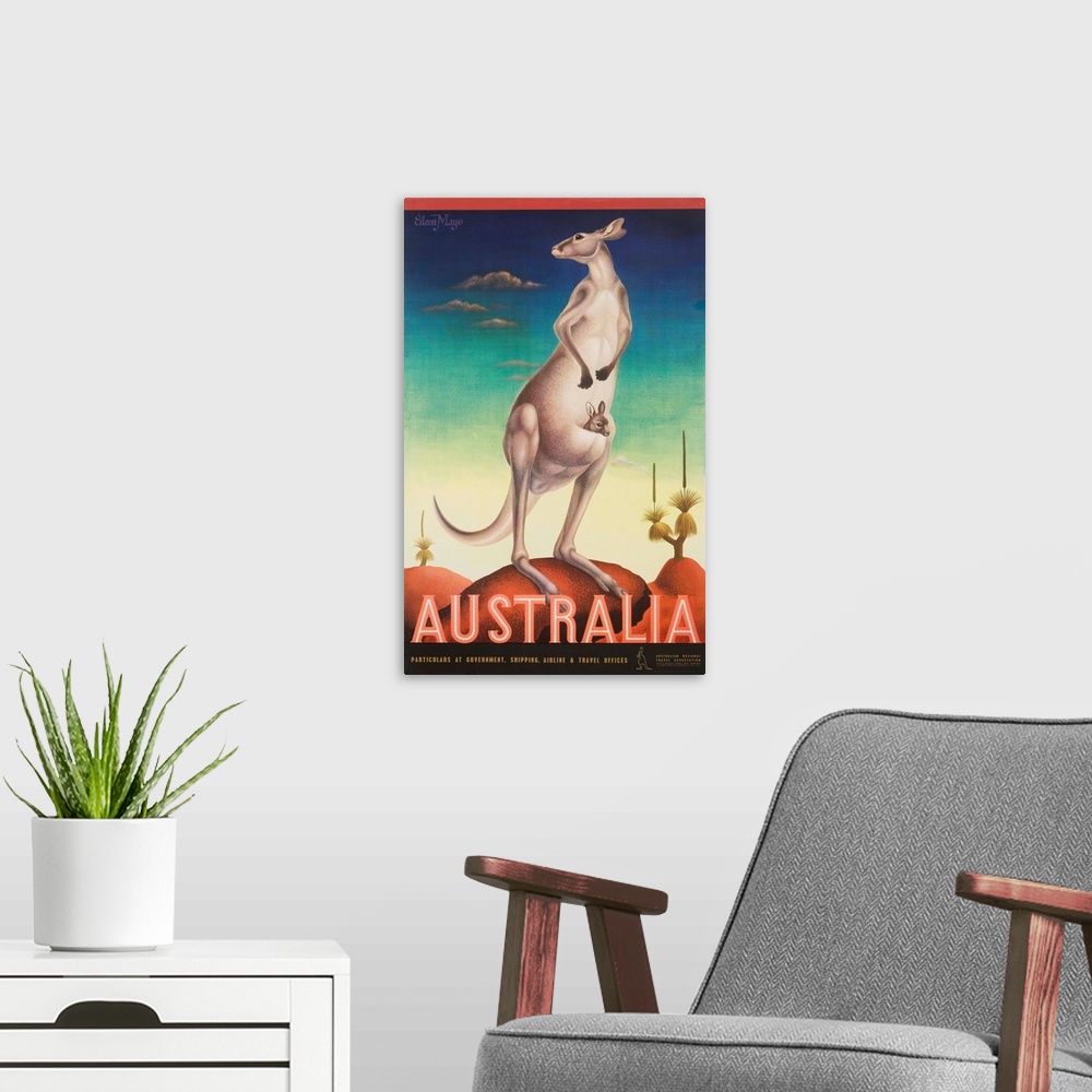 A modern room featuring Australia Poster By Eileen Mayo