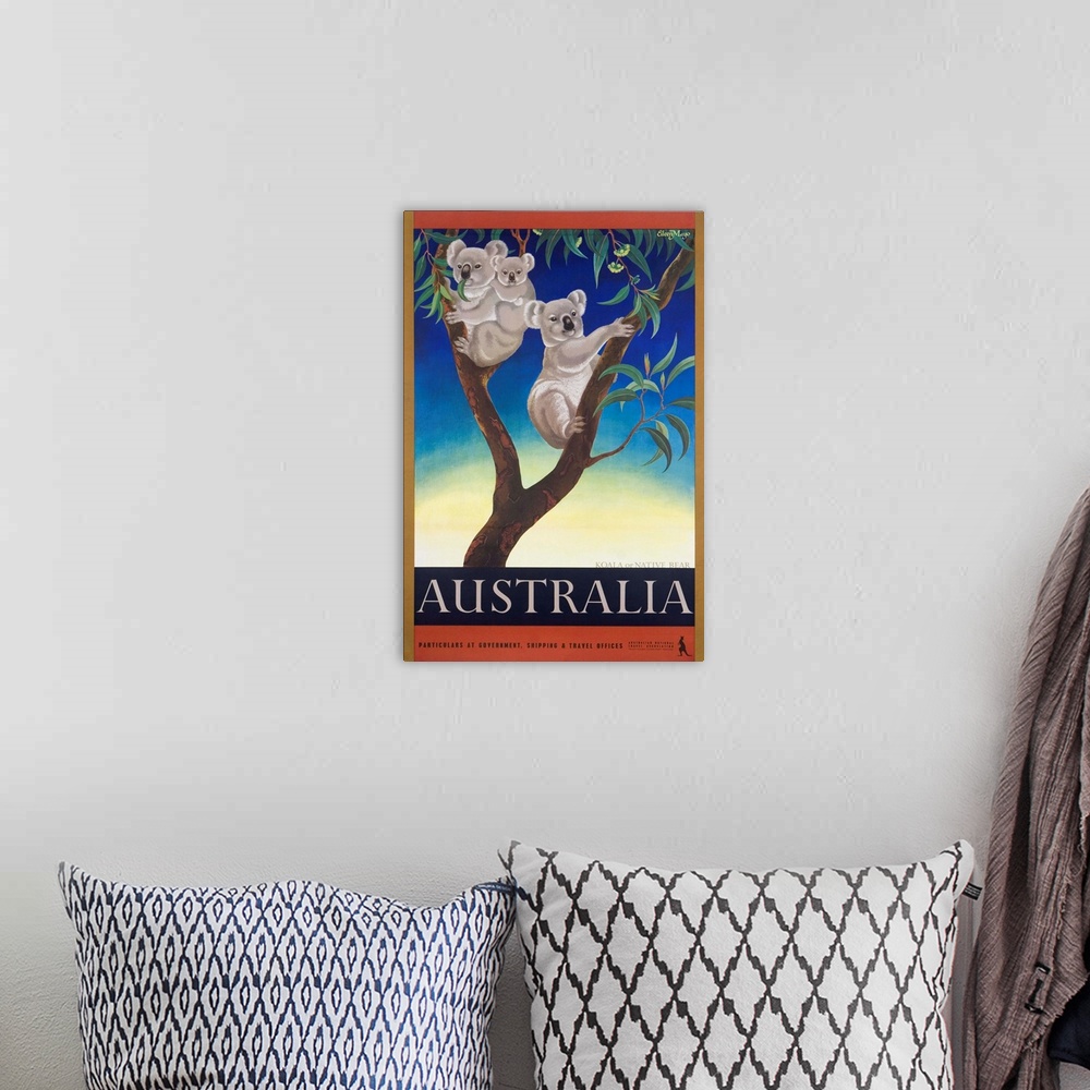 A bohemian room featuring Australia Poster By Eileen Mayo