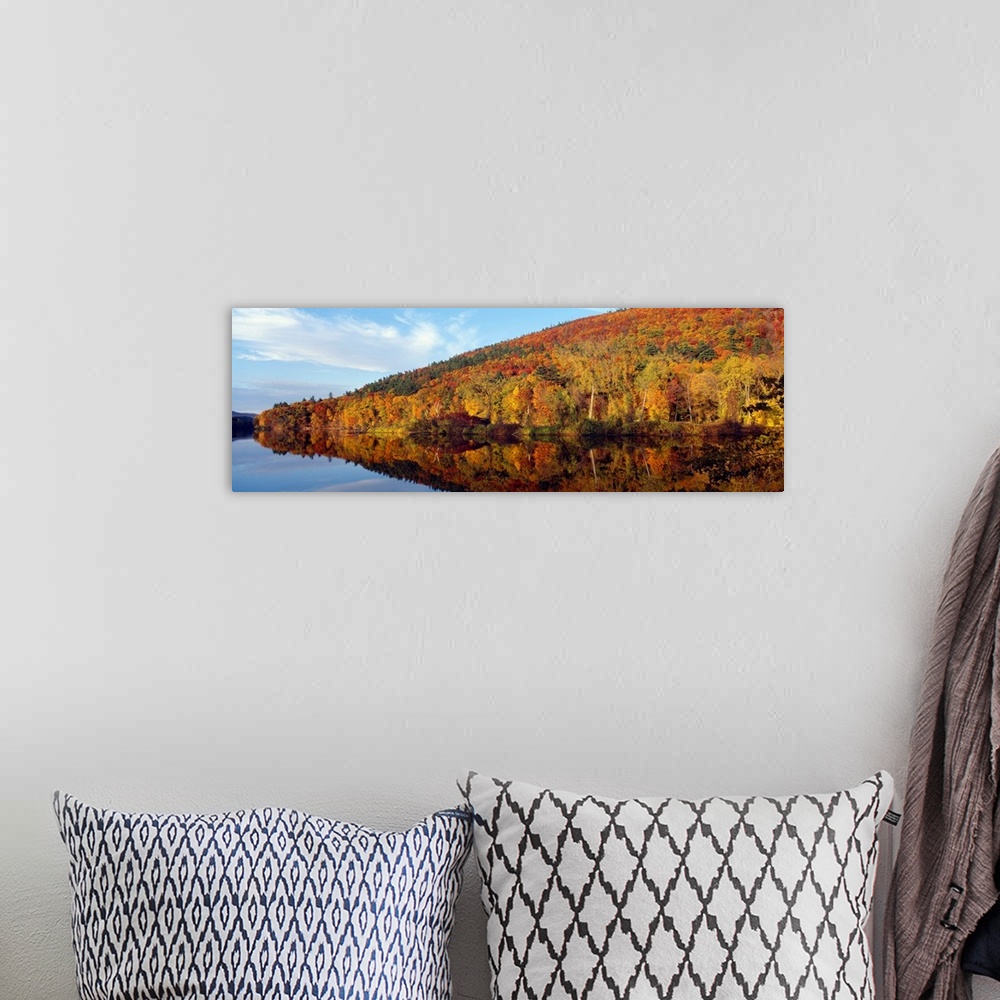 A bohemian room featuring 'Autumn colors along Connecticut River, Brattleboro, Vermont'