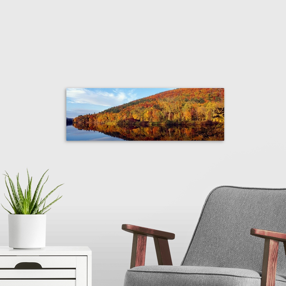 A modern room featuring 'Autumn colors along Connecticut River, Brattleboro, Vermont'