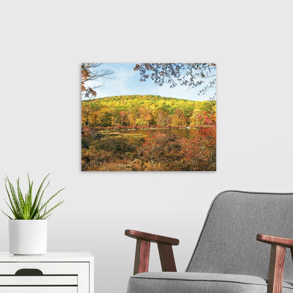 A modern room featuring Autumn foliage, Bear Mountain, New York
