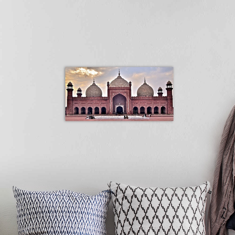 A bohemian room featuring The minarets of the Badshahi mosque in Lahore, Pakistan.