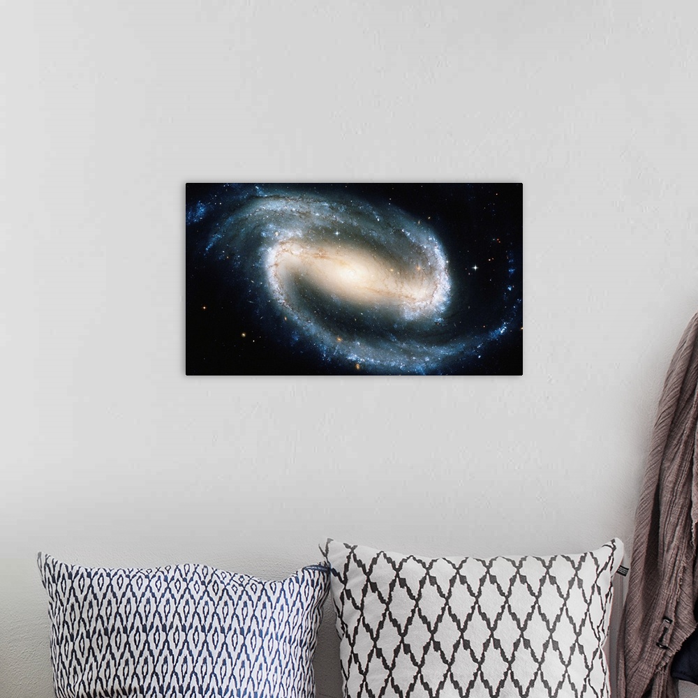 A bohemian room featuring Barred spiral galaxy NGC 1300, satellite view