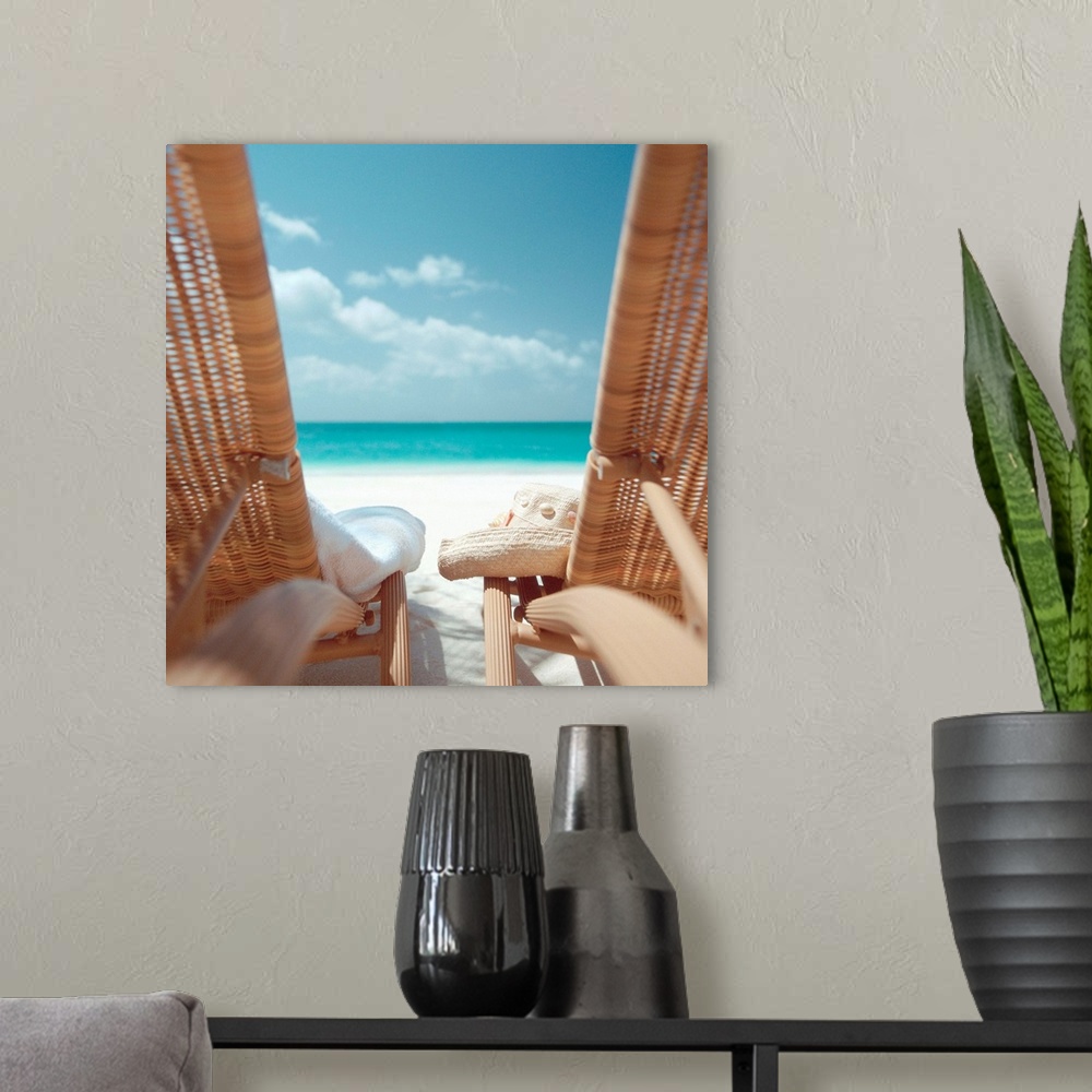 A modern room featuring Beach Chairs On A Beach