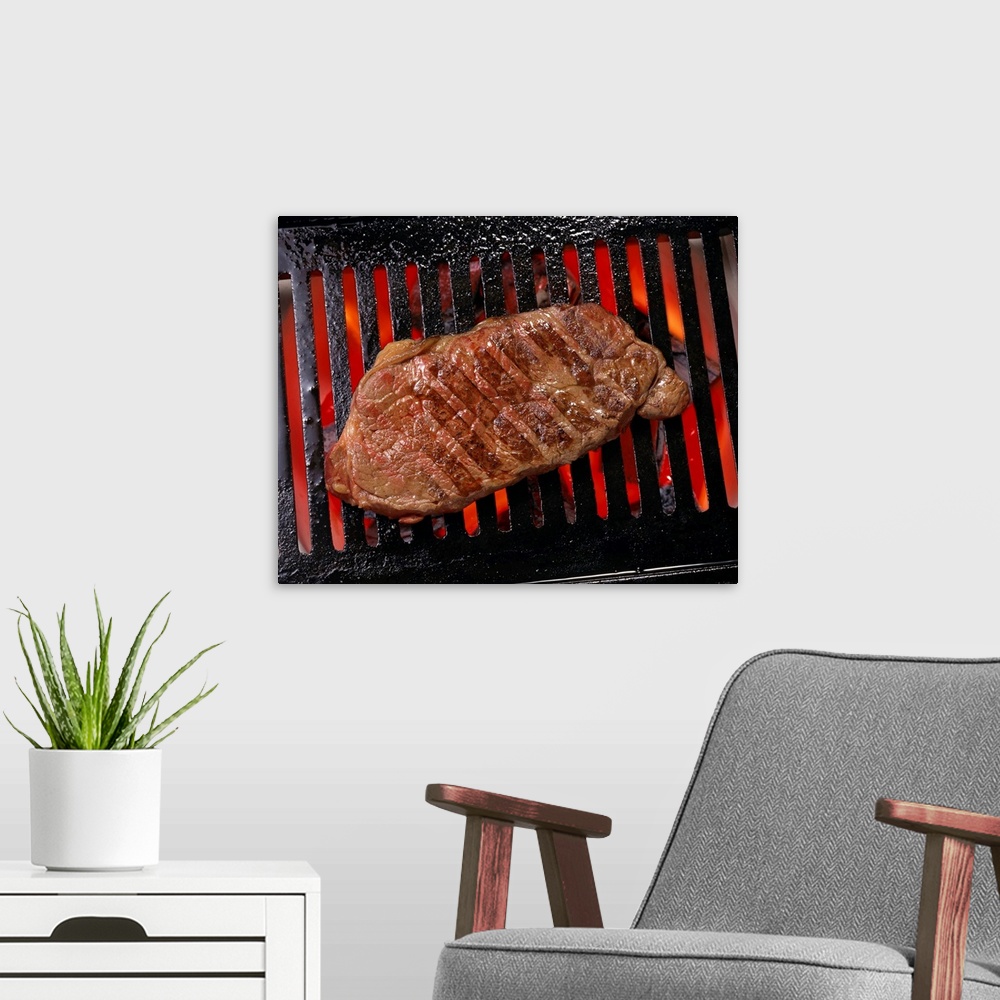A modern room featuring Beef steak
