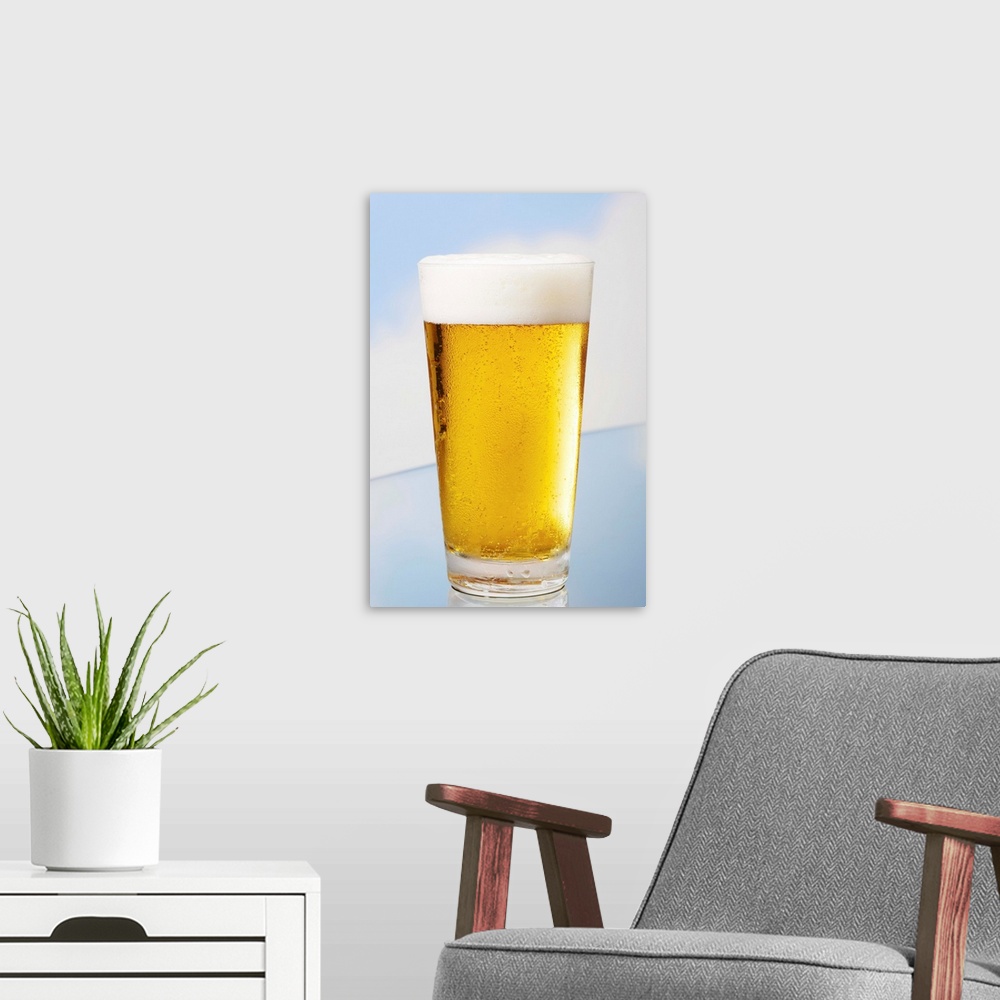 A modern room featuring Beer