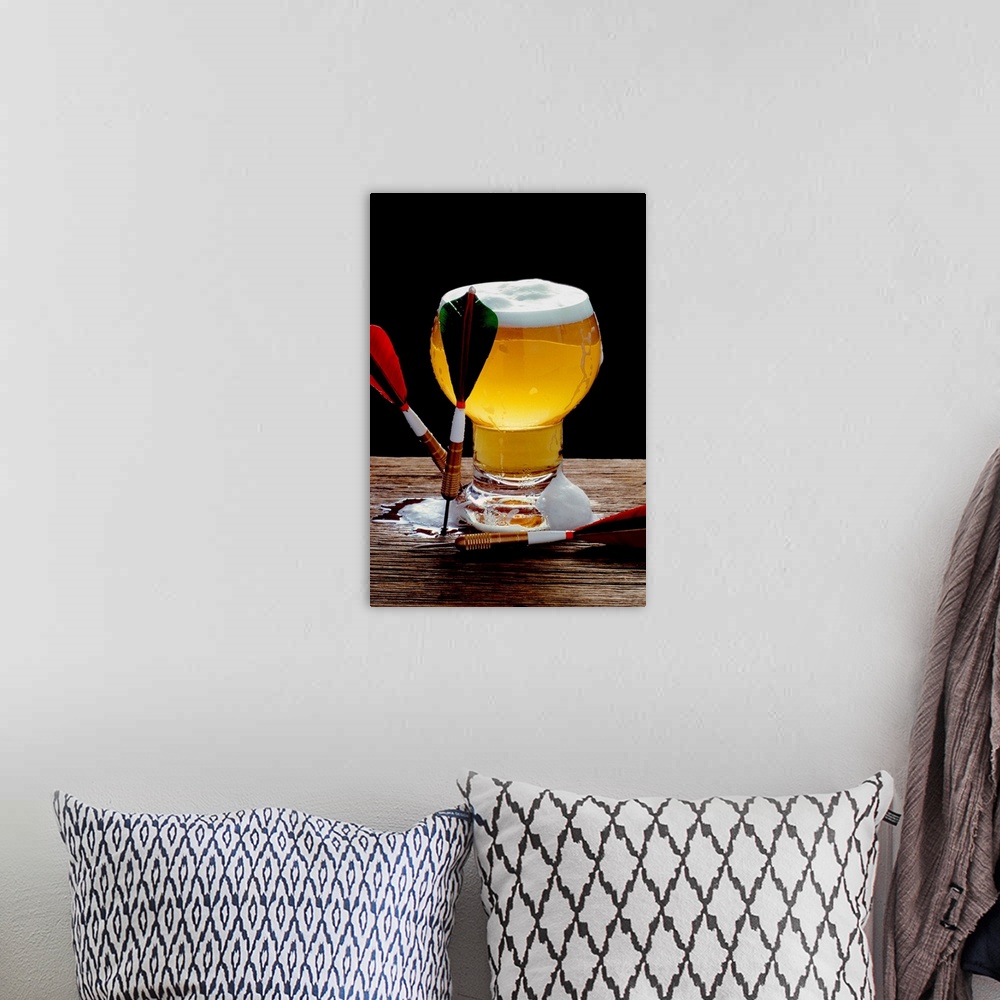A bohemian room featuring Beer and darts