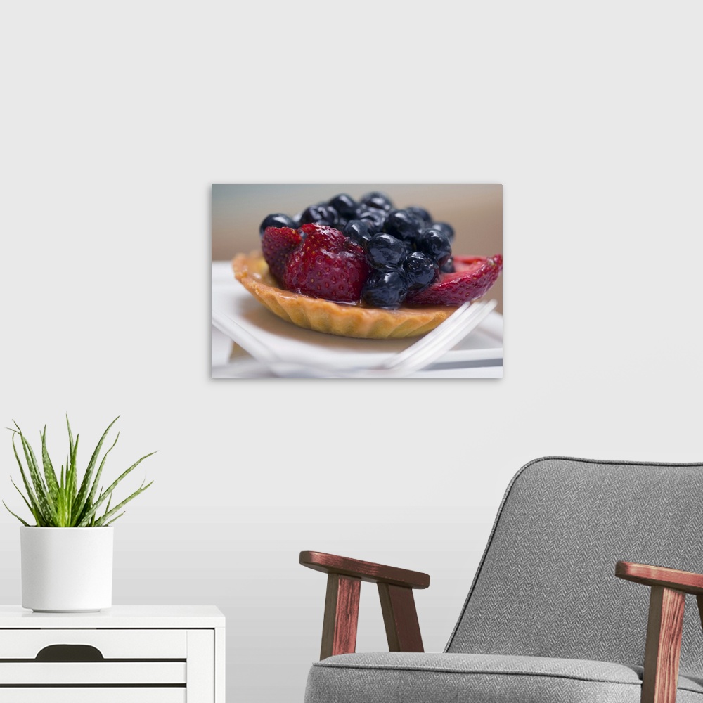 A modern room featuring Berry tart