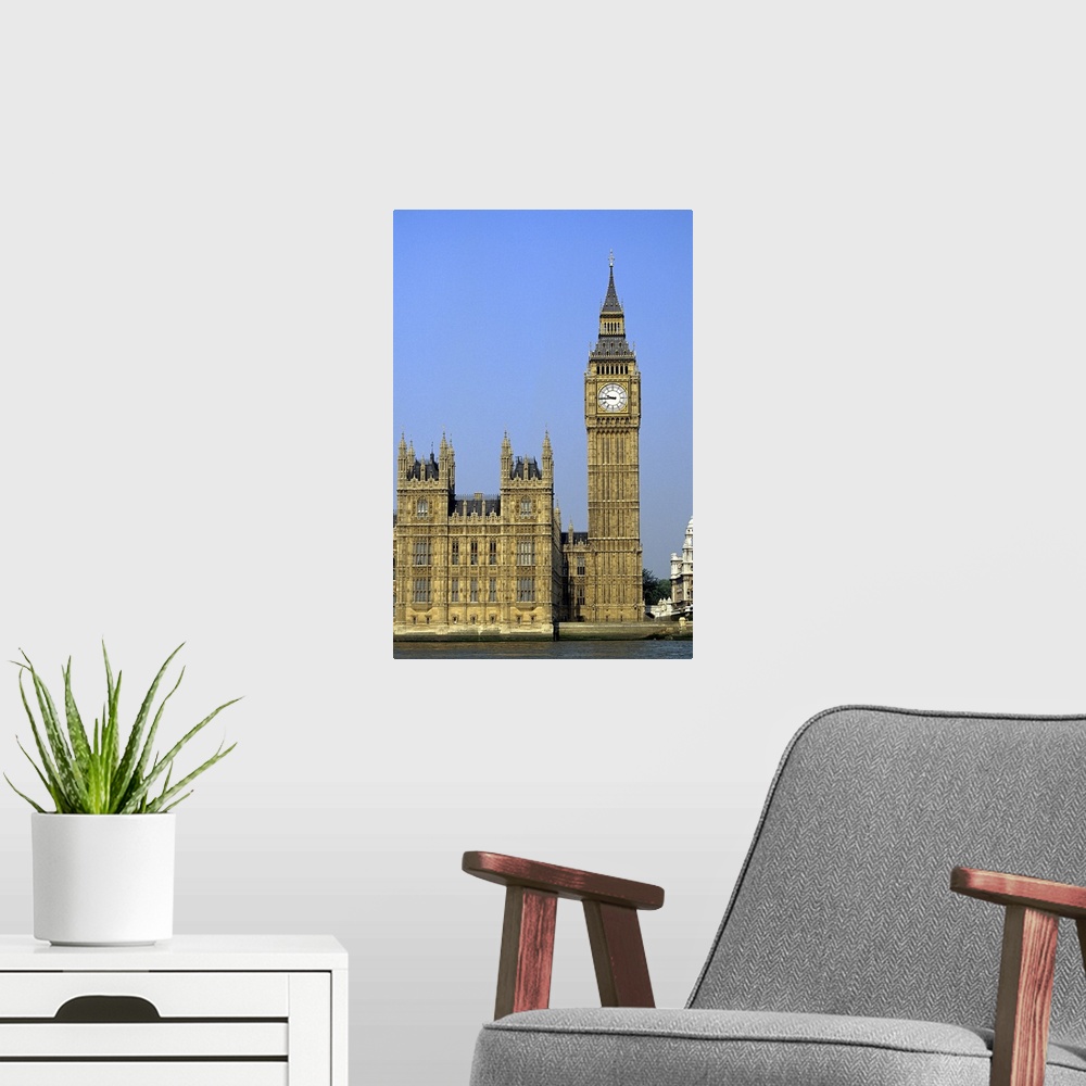 A modern room featuring Big Ben, London, England