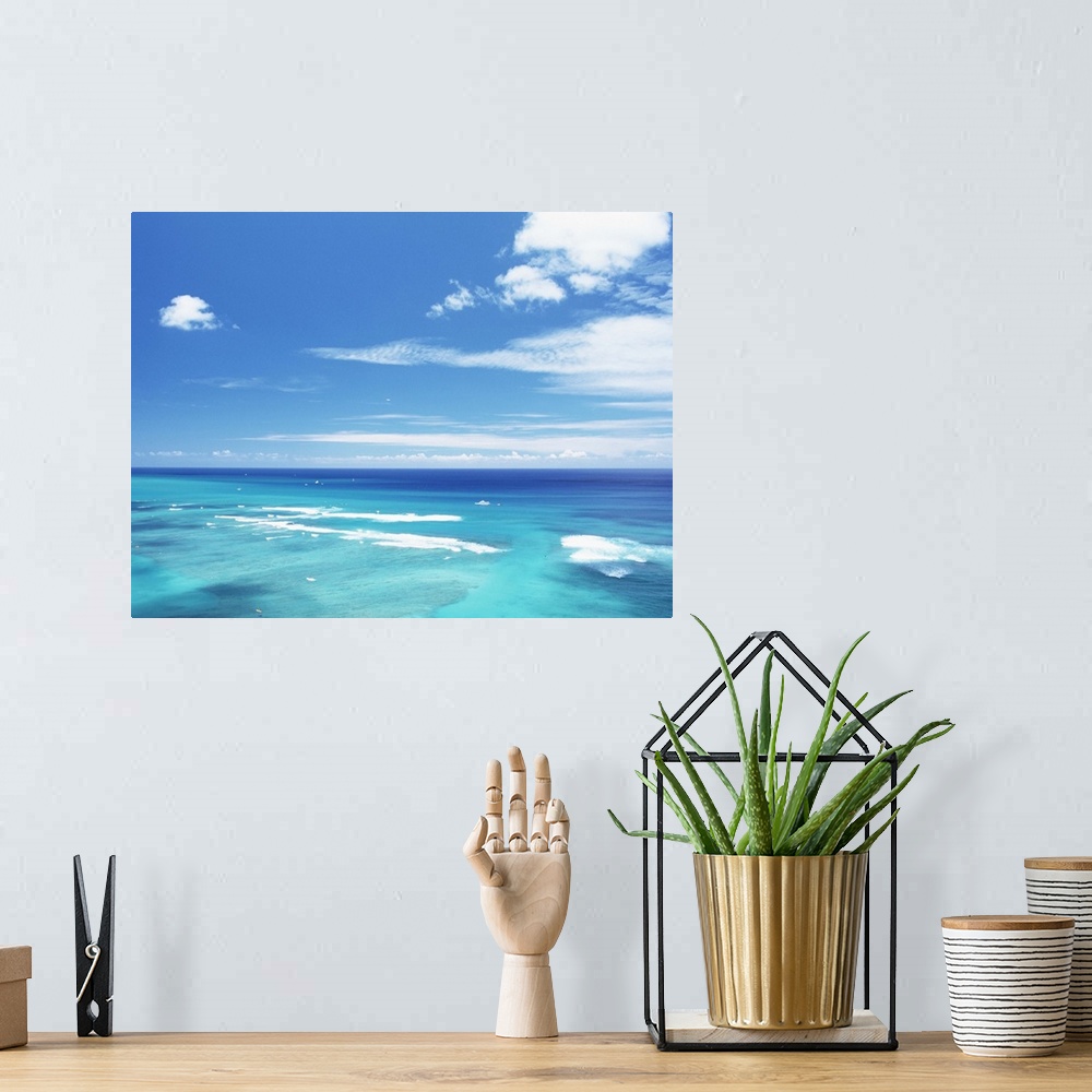 A bohemian room featuring Blue sky and sea
