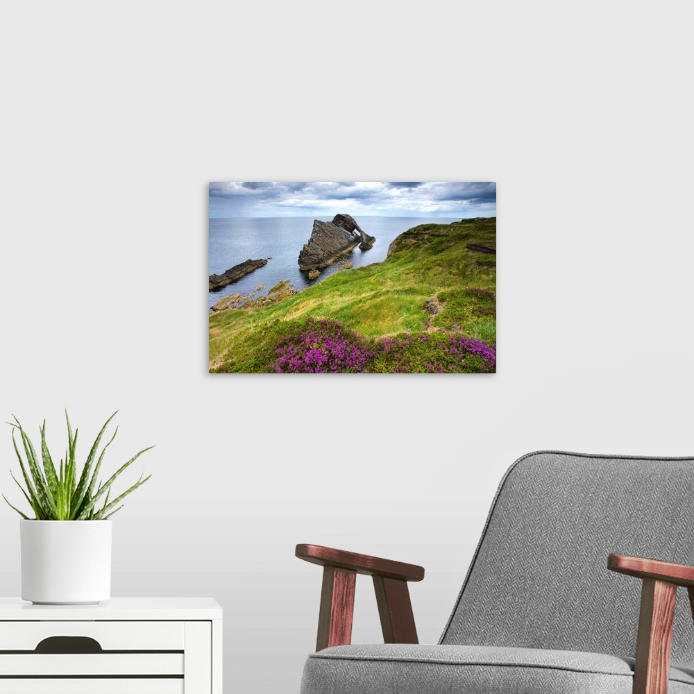 A modern room featuring Bow Fiddle Rock, Portknockie, Scotland