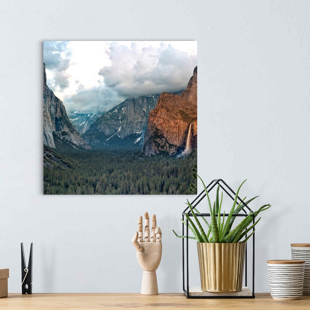 A bohemian room featuring This was taken in Yosemite at tunnel view scenic pullout. Clouds were epic; obscuring half dome w...