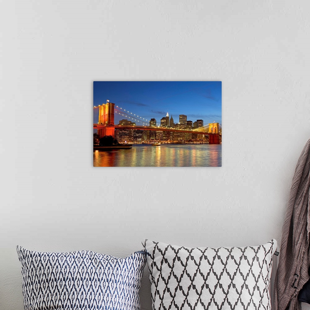 A bohemian room featuring Brooklyn Bridge And East River
