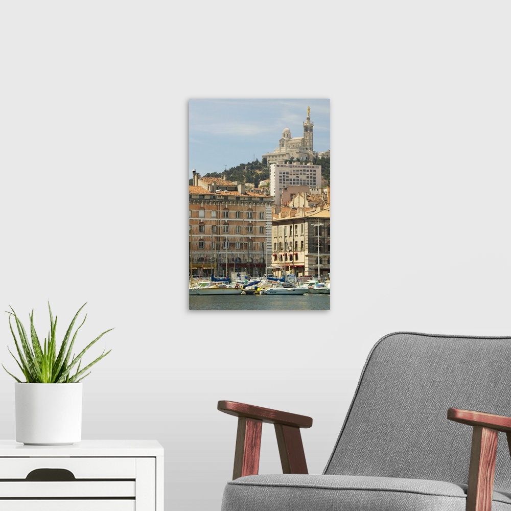 A modern room featuring 'Buildings in Marseilles, France'