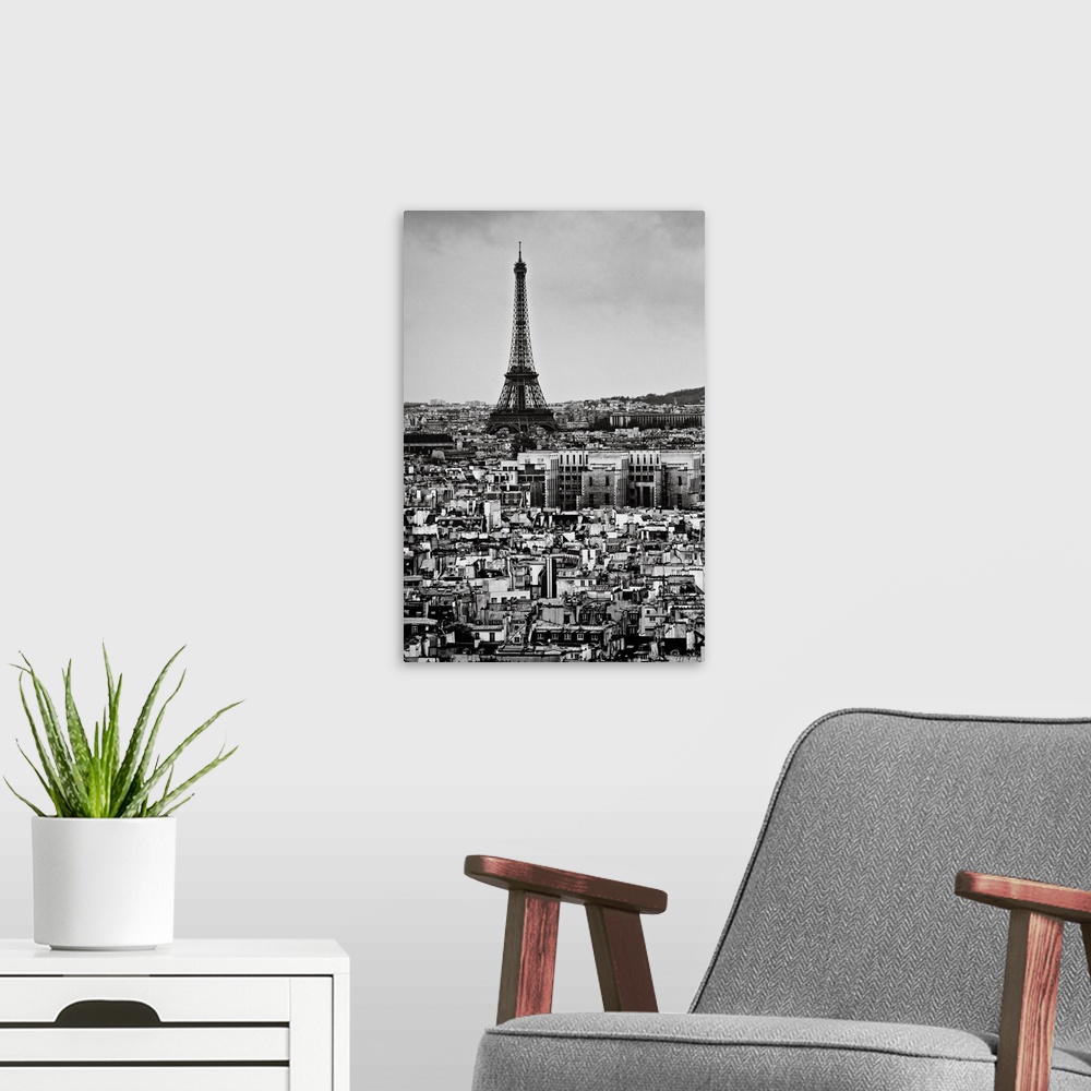 A modern room featuring Buildings with Eiffel Tower in Paris.