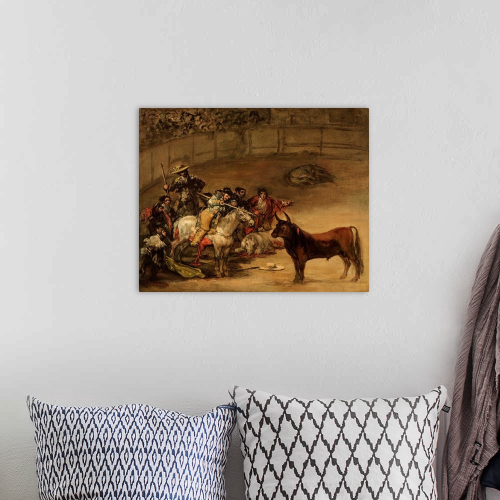 A bohemian room featuring Francisco de Goya (Spanish, 1746-1828), Bullfight, Suerte de Varas, 1824, oil on canvas, 49.5 x 6...