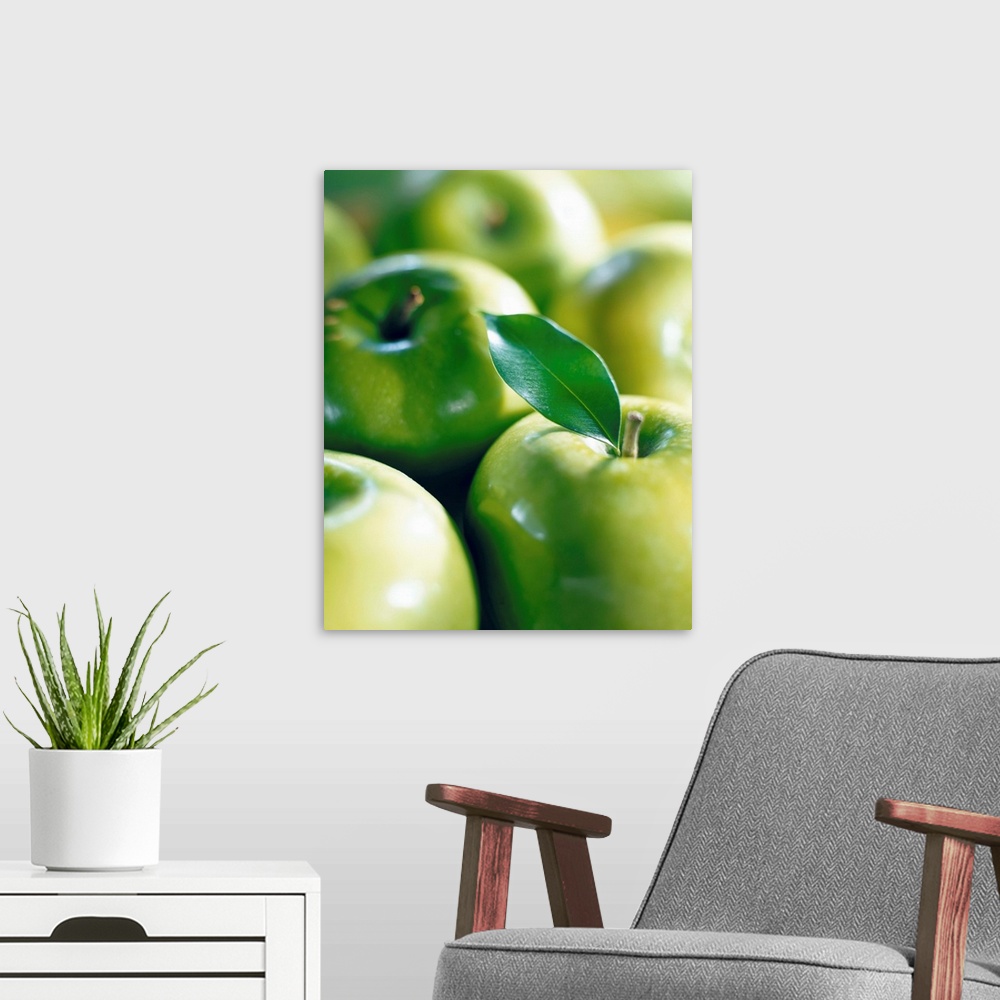 A modern room featuring Bunch Of Green Apples