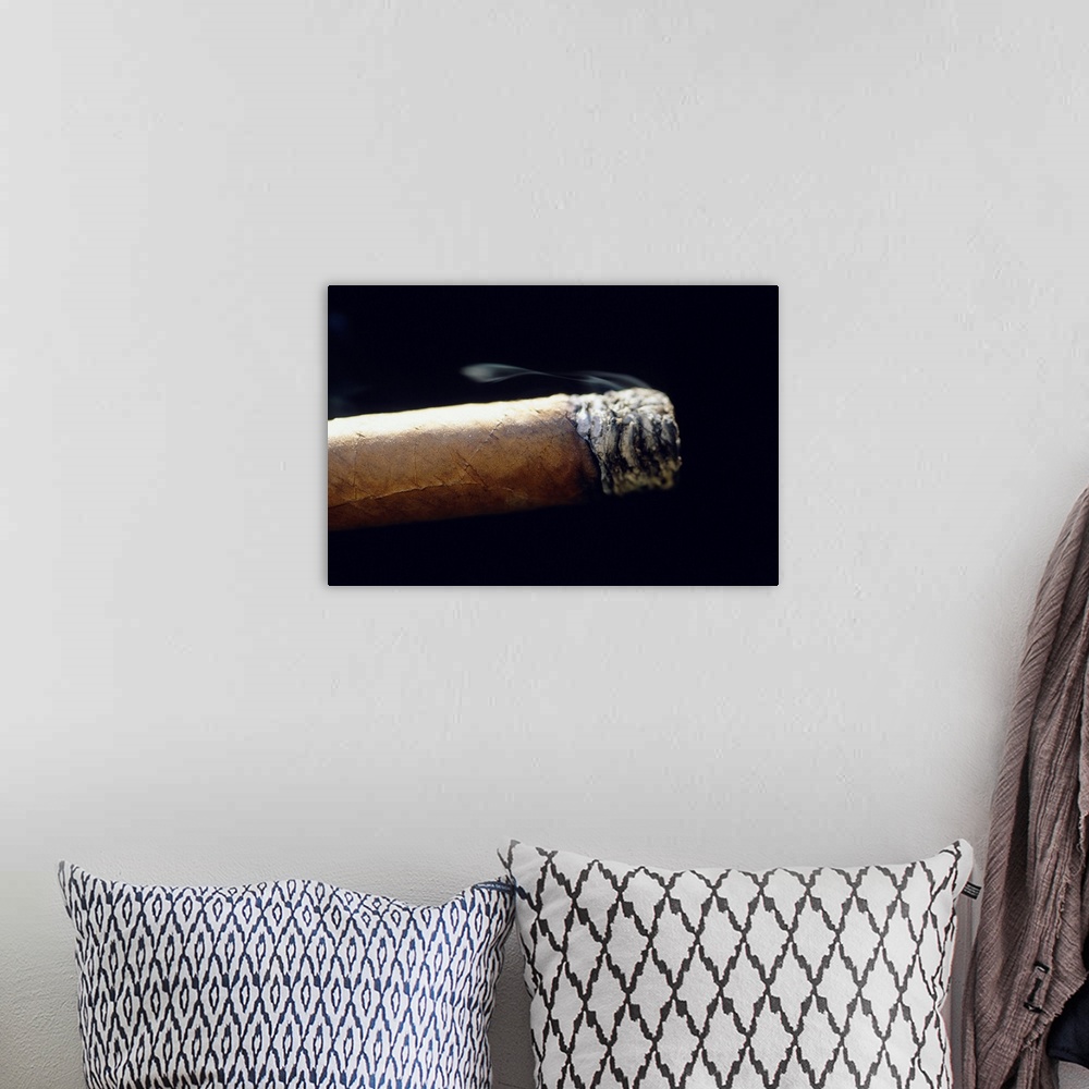 A bohemian room featuring Burning cigar