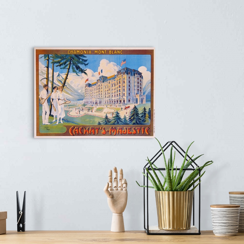 A bohemian room featuring Cachat's-Majestic, Chamonix-Mont-Blanc Poster By Candido Aragonese De Faria