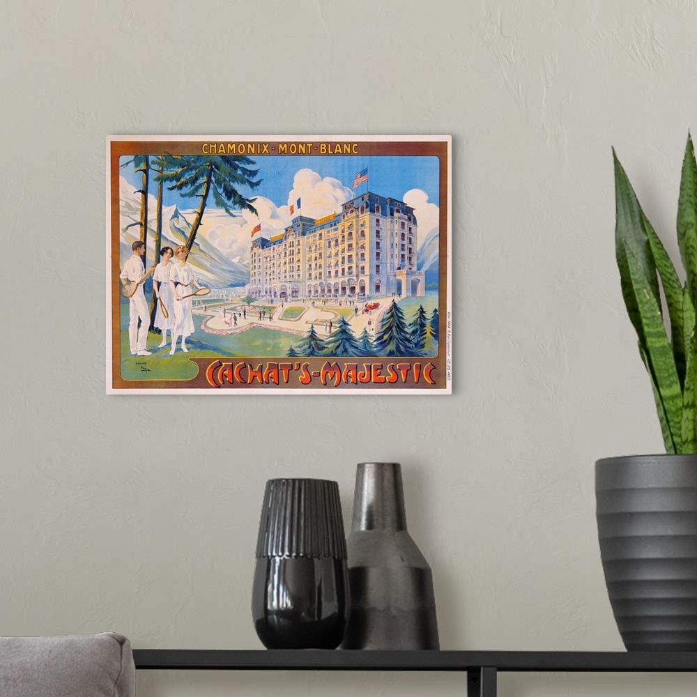 A modern room featuring Cachat's-Majestic, Chamonix-Mont-Blanc Poster By Candido Aragonese De Faria