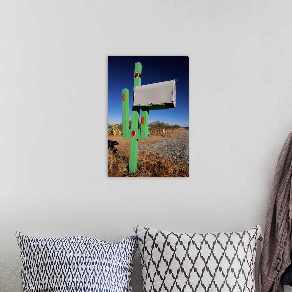 A bohemian room featuring Cactus mailbox