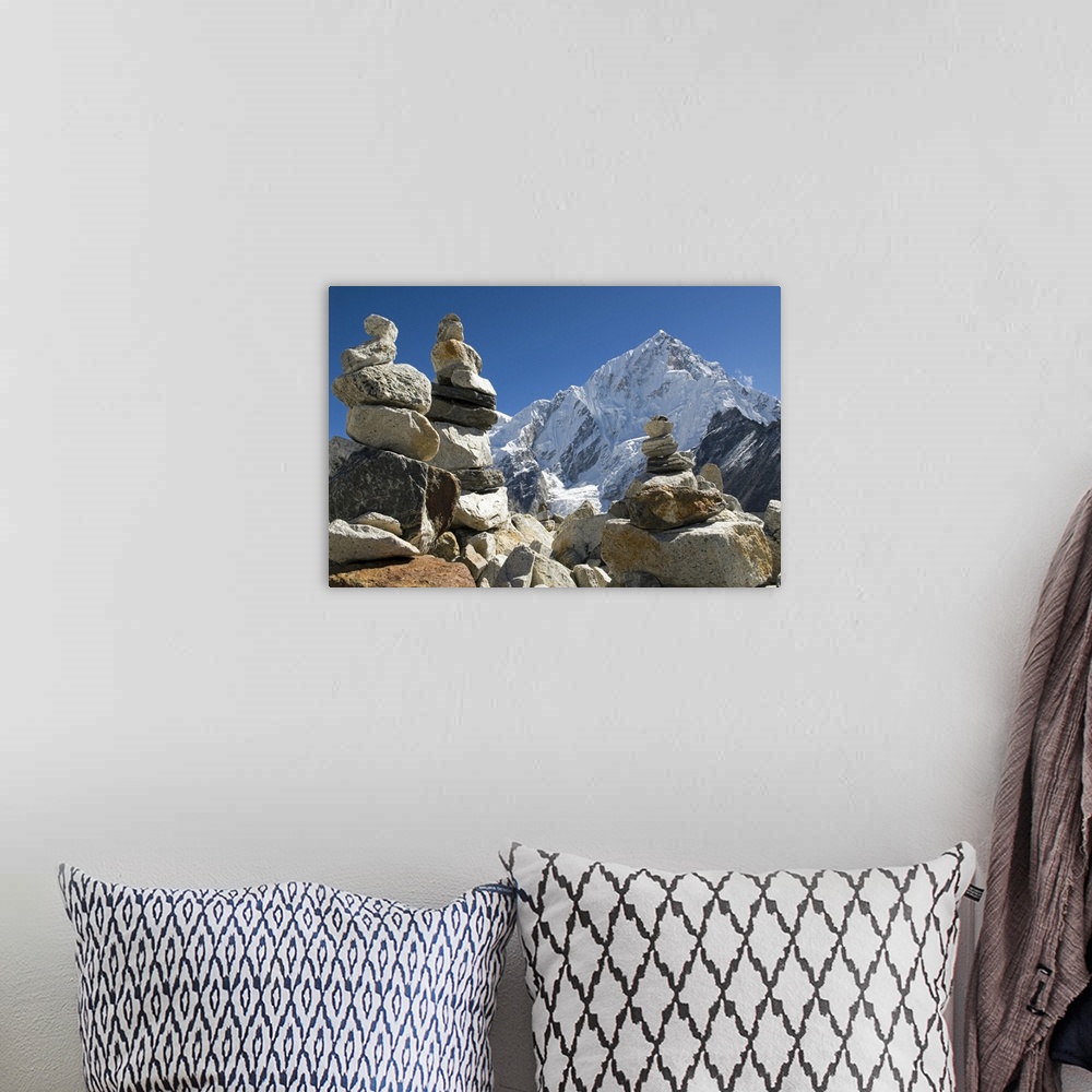 A bohemian room featuring Cairns marking the route to Mount Everest base camp.