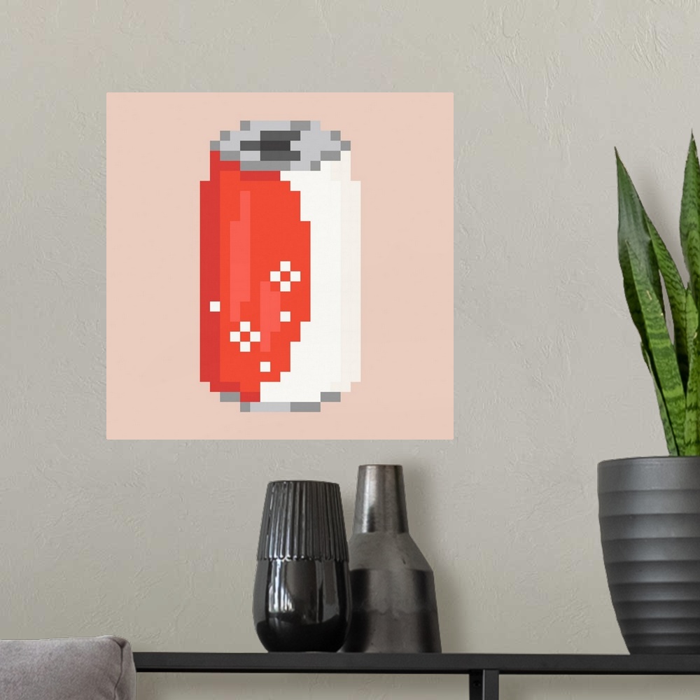 A modern room featuring Can Of Iced Cola Pixel Art