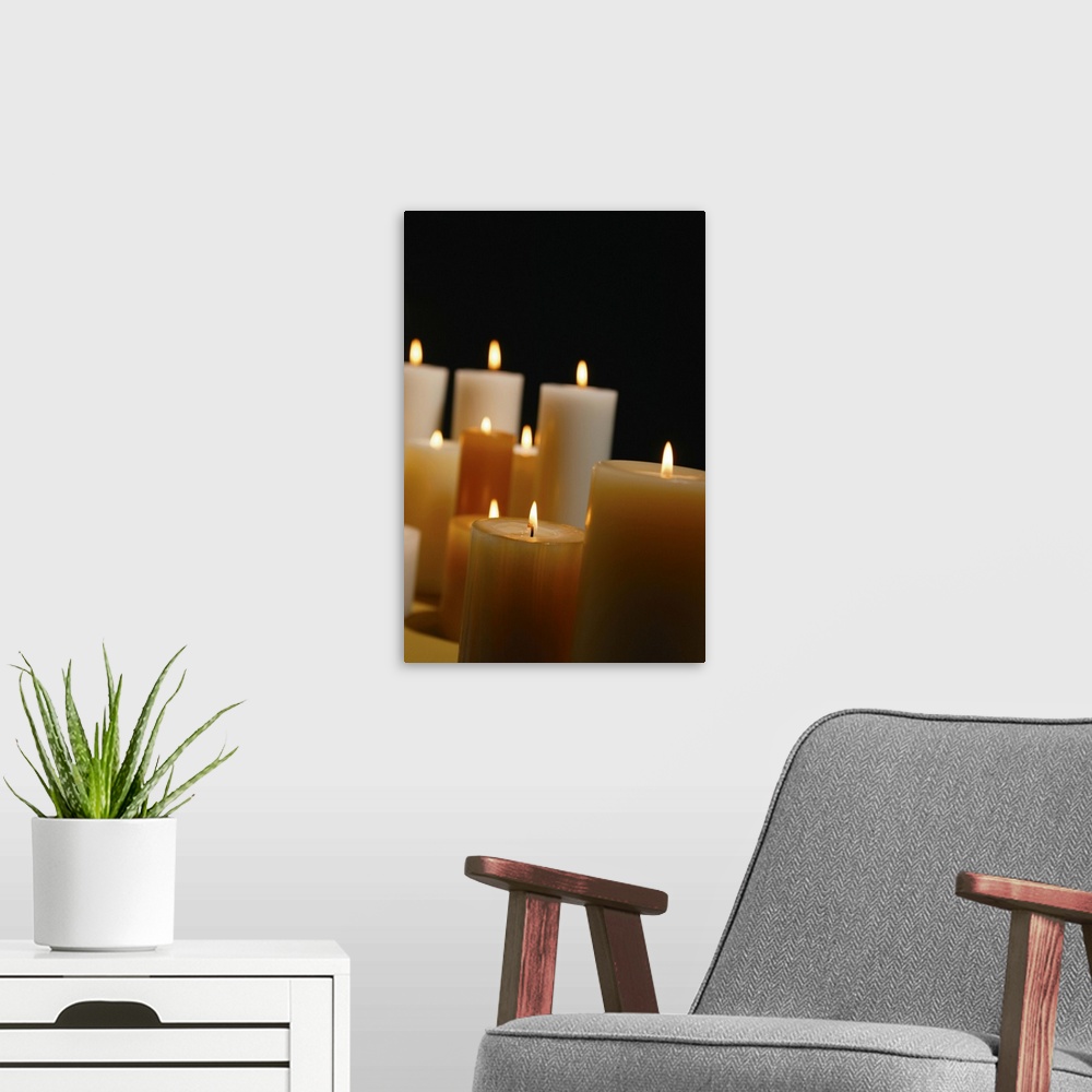 A modern room featuring Candles