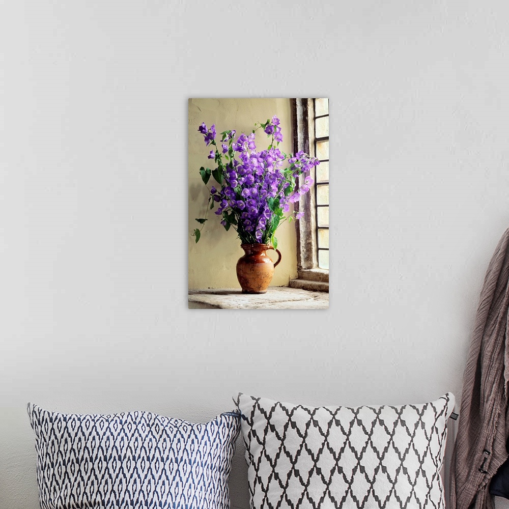 A bohemian room featuring Canterbury Bells