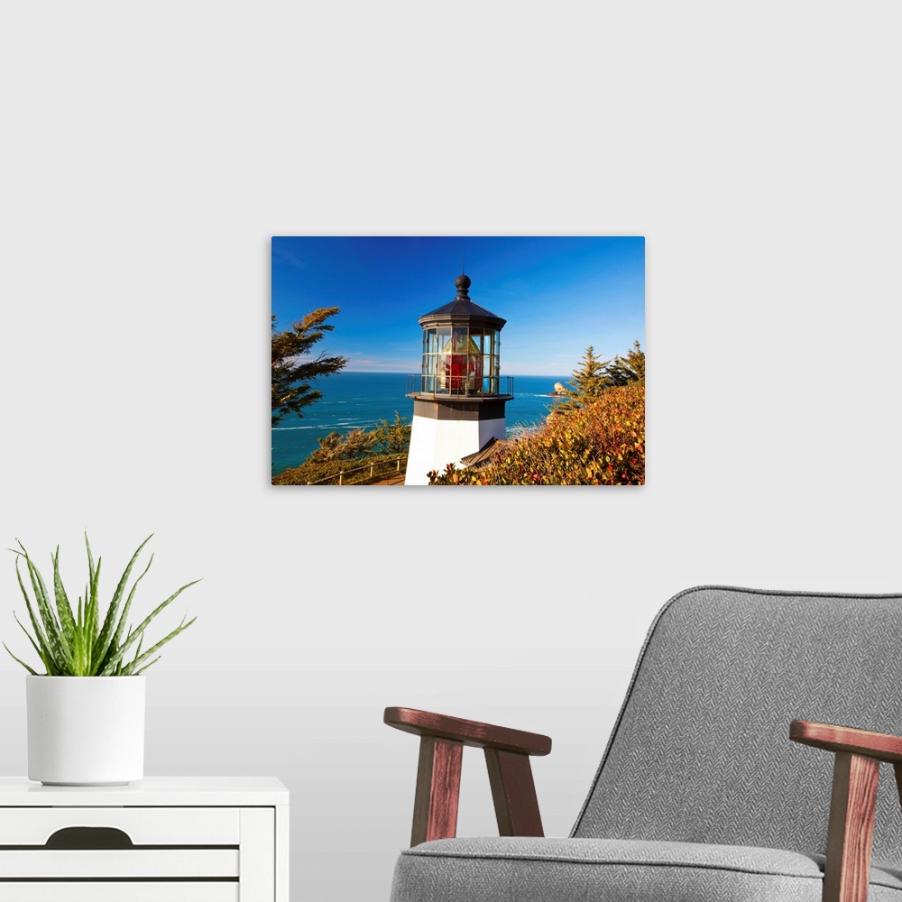 A modern room featuring Cape Meares Lighthouse, from Cape Meares, Oregon