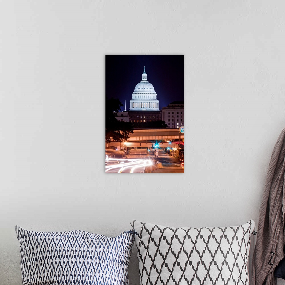 A bohemian room featuring USA, District of Columbia, Washington, DC, Capitol Building looms above traffic along New York Av...