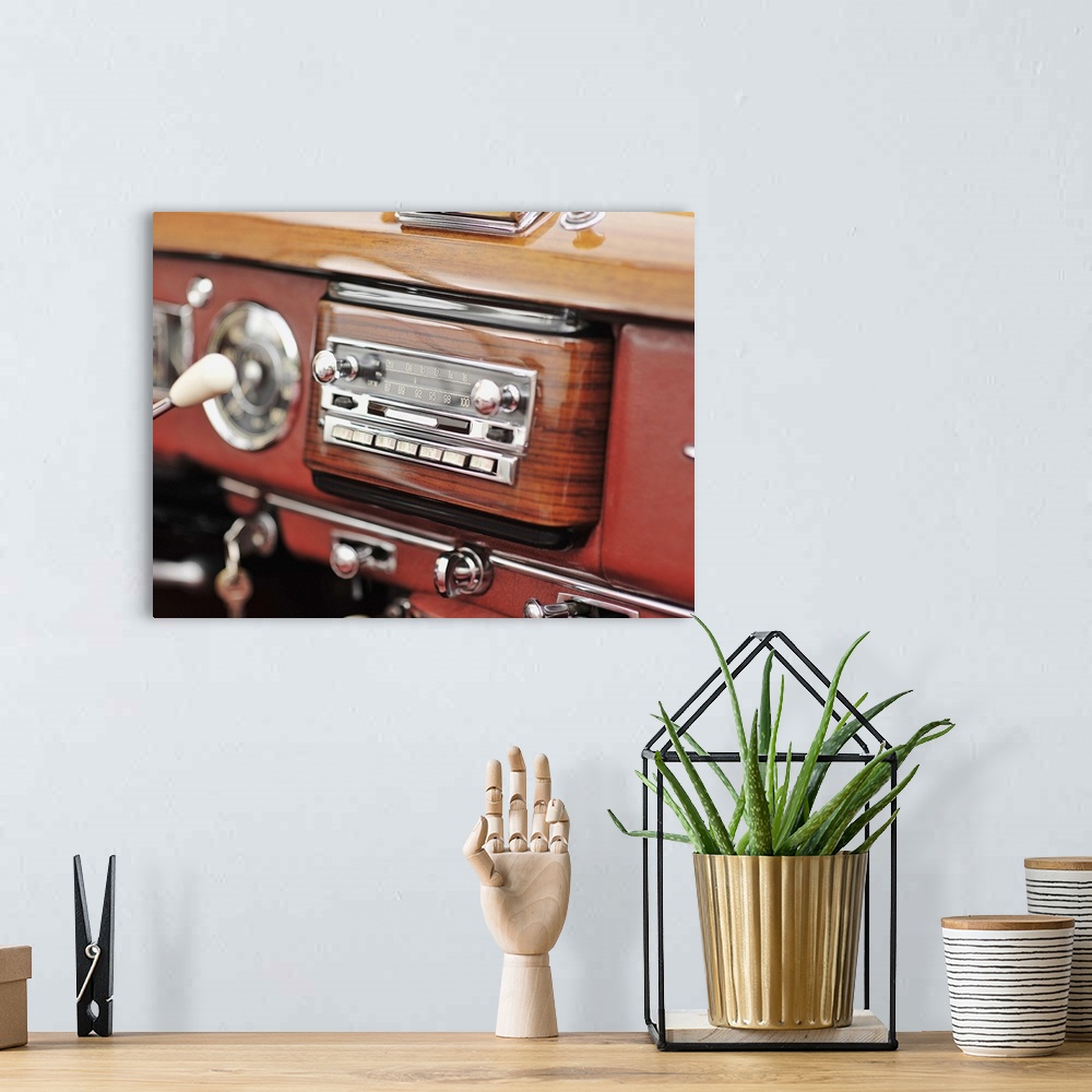 A bohemian room featuring Car stereo in a vintage car