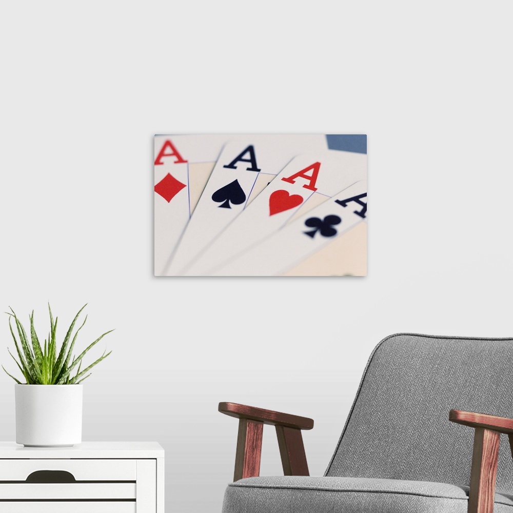 A modern room featuring Cards