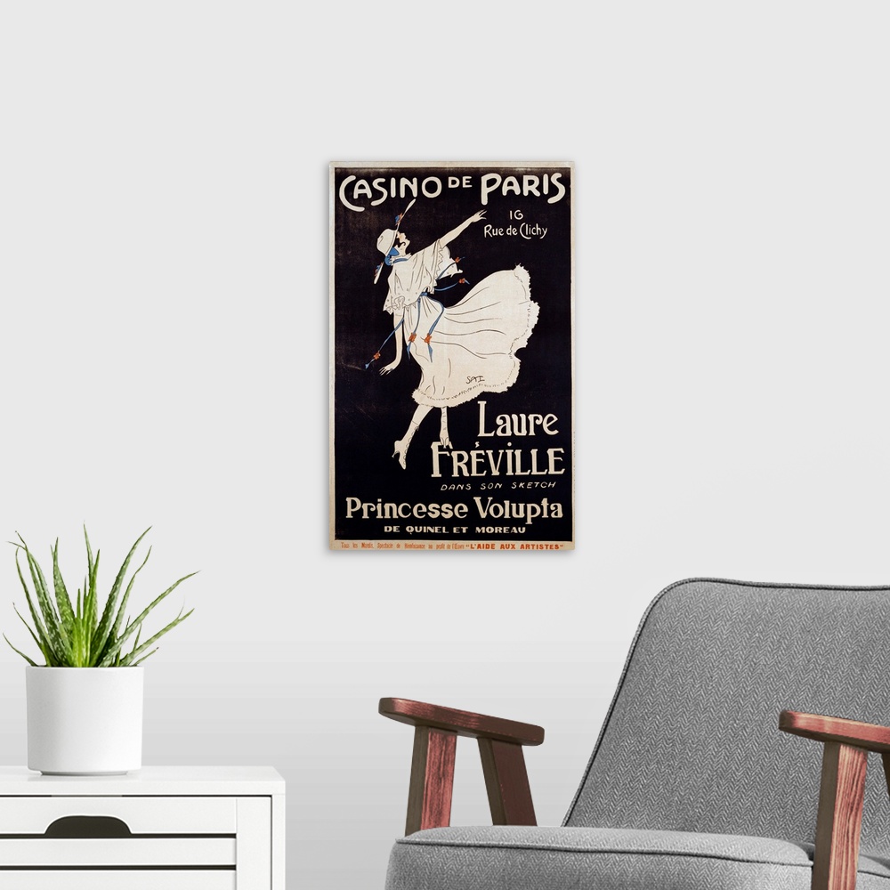 A modern room featuring Casino De Paris Laure Freville Poster