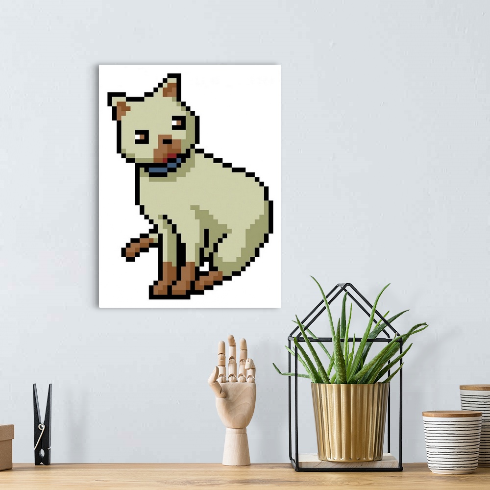A bohemian room featuring Cat Pixel Art