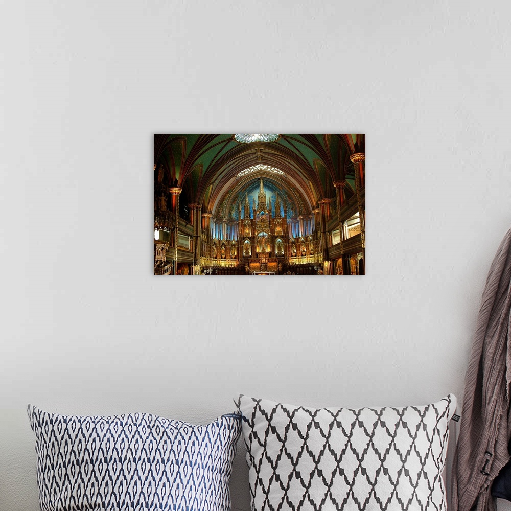 A bohemian room featuring This picture was taken inside a large cathedral that has high arches and lots of natural light co...