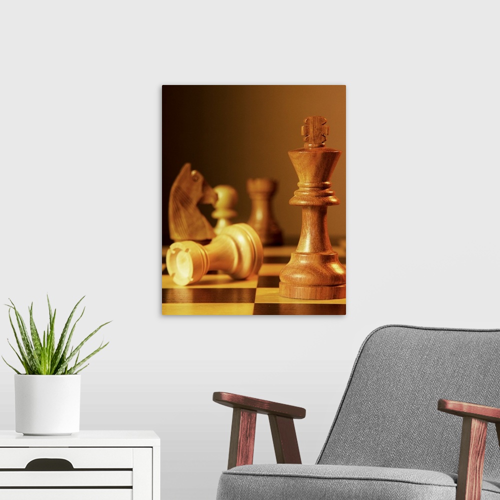 A modern room featuring Chess Pieces
