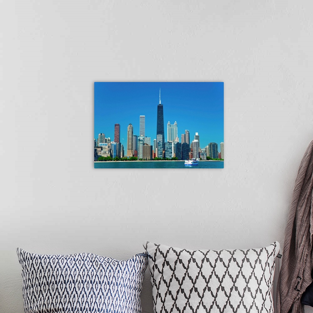 A bohemian room featuring Chicago Skyline