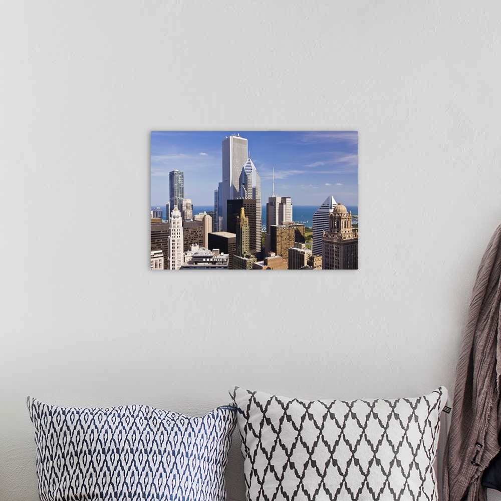 A bohemian room featuring Chicago Skyline Looking towards lake Michigan